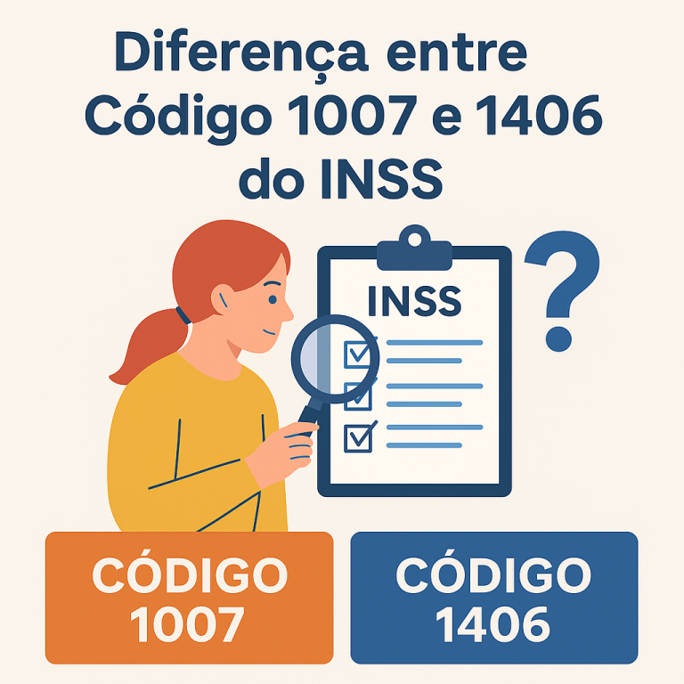 Diferença entre Código 1007 e 1406 do INSS